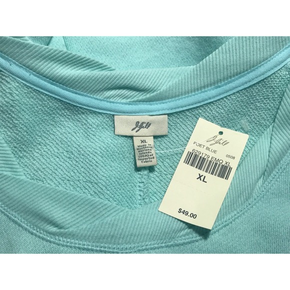 NWT J‎ Jill French Terry Sweatshirt womens XL Poet Blue Scoopneck Tunic - Picture 8 of 11